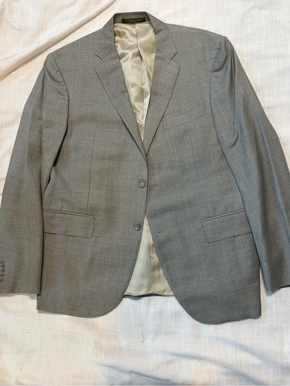 Corneliani Men's Gray Two-Button Wool Blazer made in Italy 42s